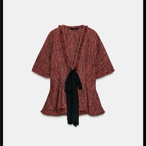brand new Zara fringed peplum top (size L)